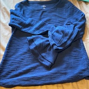 Navy bell sleeve sweater